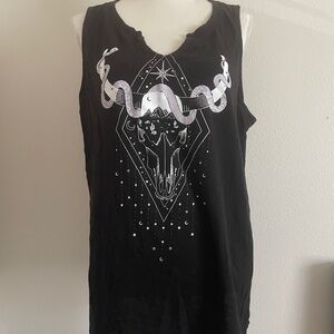 Torrid Black Graphic Sleeveless Top